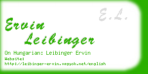 ervin leibinger business card